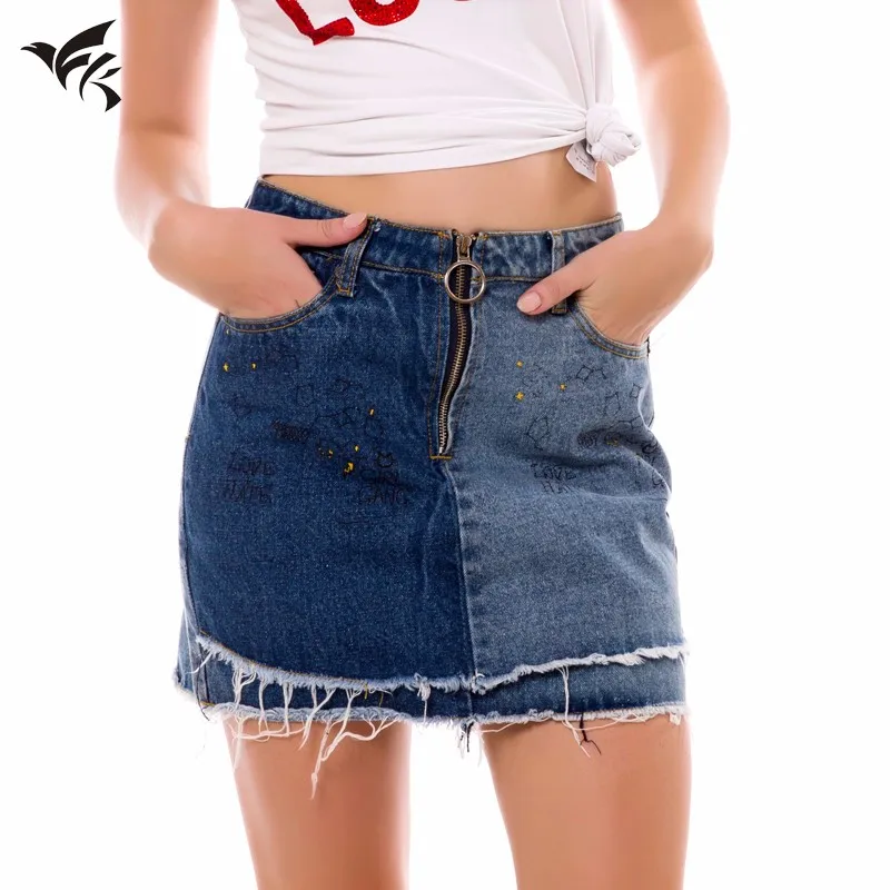 Mini Sexy Jeans Short Skirt No Underwear Denim Skirts For Women - Buy ...