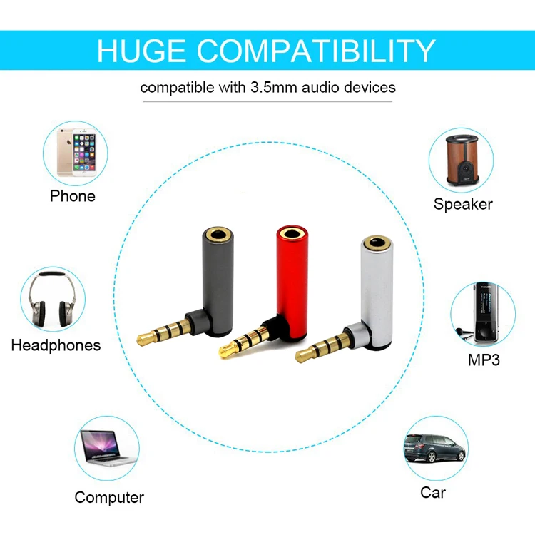 Colorful 3.5mm Female to Male AUX Adapter