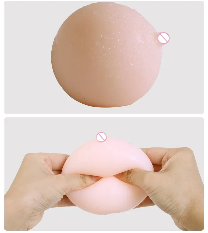 Compact breast stroker showing natural silicone texture