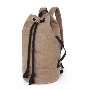 washed canvas drawstring backpack