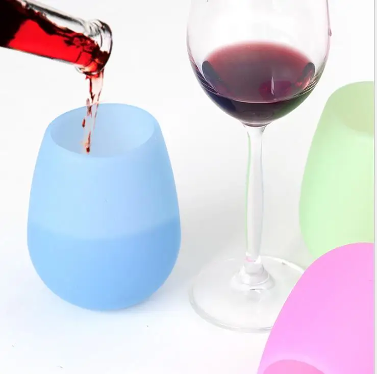 

Amazon Hot Sell Unbreakable BPA-free Portable Silicone Wine Cup glasses for Outdoor, Customized color is available