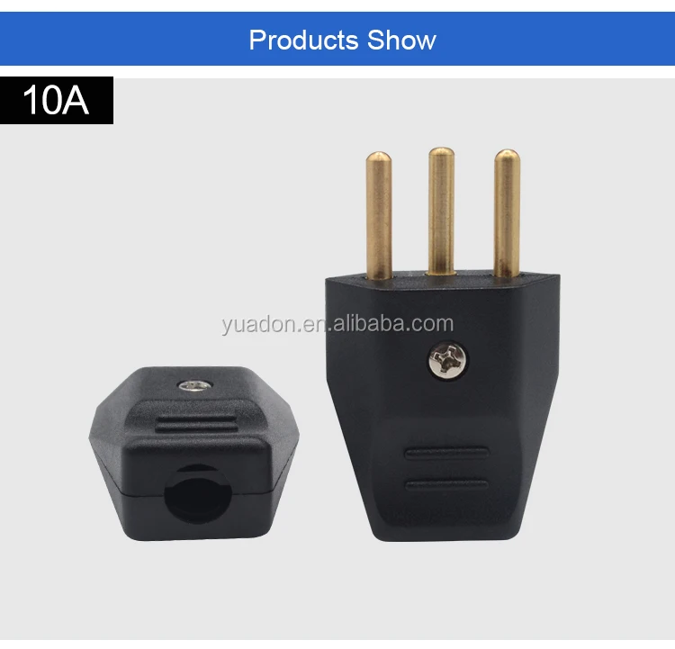 Brazilian Standard 10/20a Electrical Brazil Ac Power Wall Charger Plug