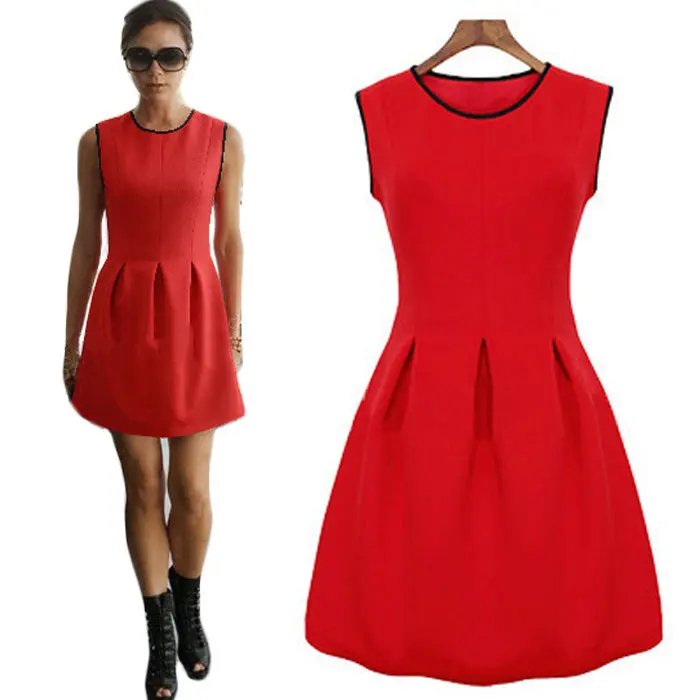 Ts contrast color print swing dress Ts contrast color print swing dress