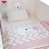 New design pink dots and white nursery baby bedding set 100% cotton