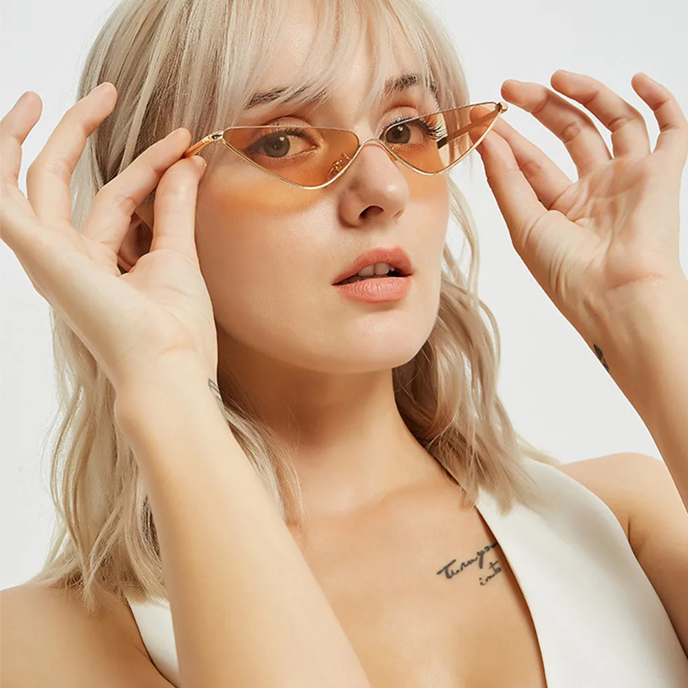 

ADE WU STY8807G 2019 Trendy Women Vintage Sunglasses Retro Cat Eye Sun Glasses