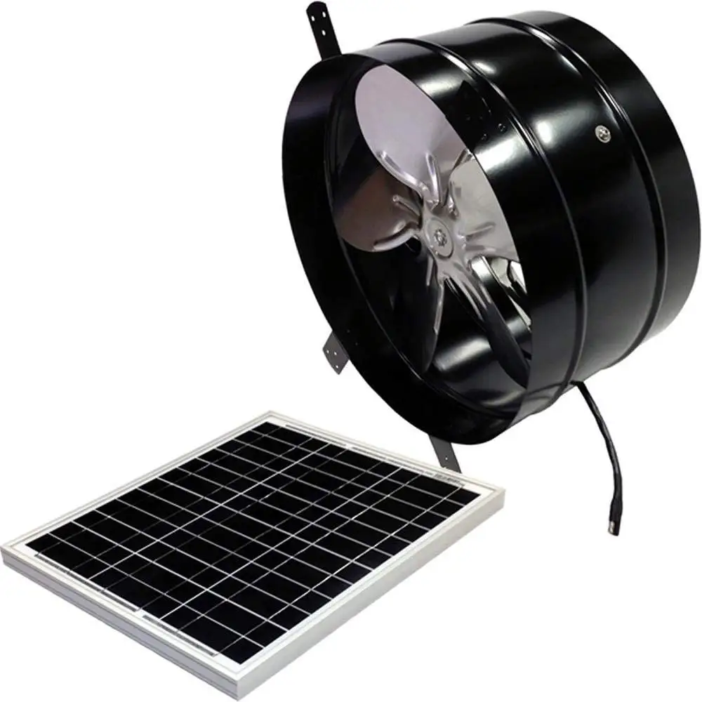Cardinal Ventilation 30-Watt 1650 CFM Black Gable Solar Attic Fan.