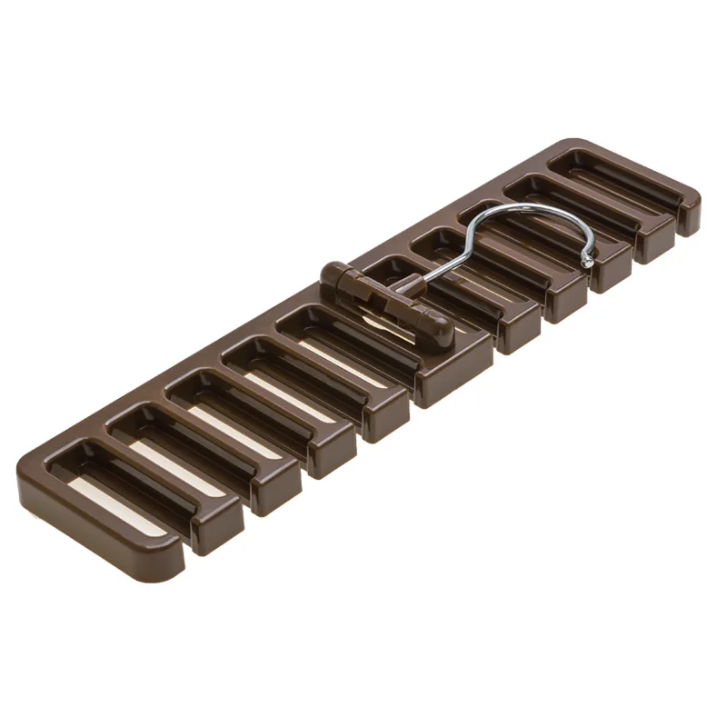 

10 pcs Plastic Tie and Belt Organizer Hanger, Black;brown and beige