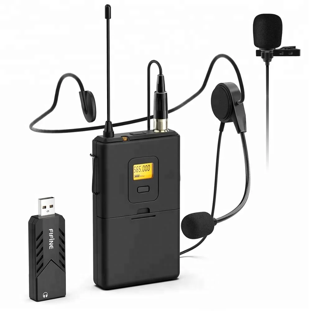 

FIFINE USB Wireless Microphone System for PC & Mac, Black