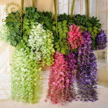 Ew,091 Beautiful Colorful Artificial Decorative Flower Vines Wedding Wall Decoration Wall Hanging Flower Vine , Buy Artificial Decorative