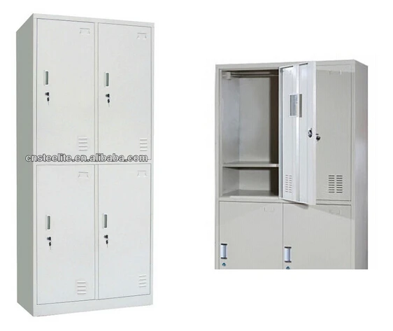 Large Capacity 4 Doors Clothing School Steel Storage Cabinets
