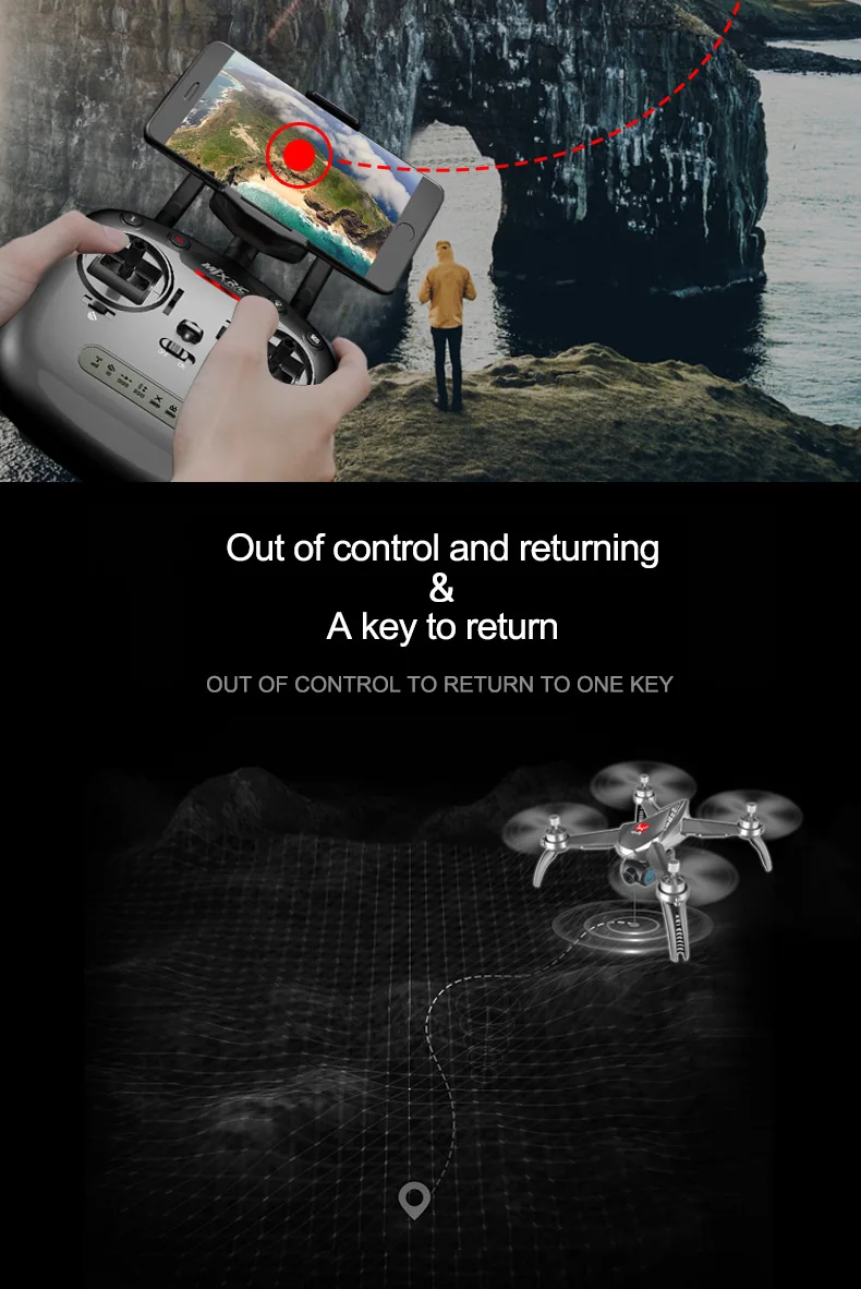 MJX B5W RC drone camera wifi GPS quadcopter Drone 5g wifi One Key Return 4ch follow me dron