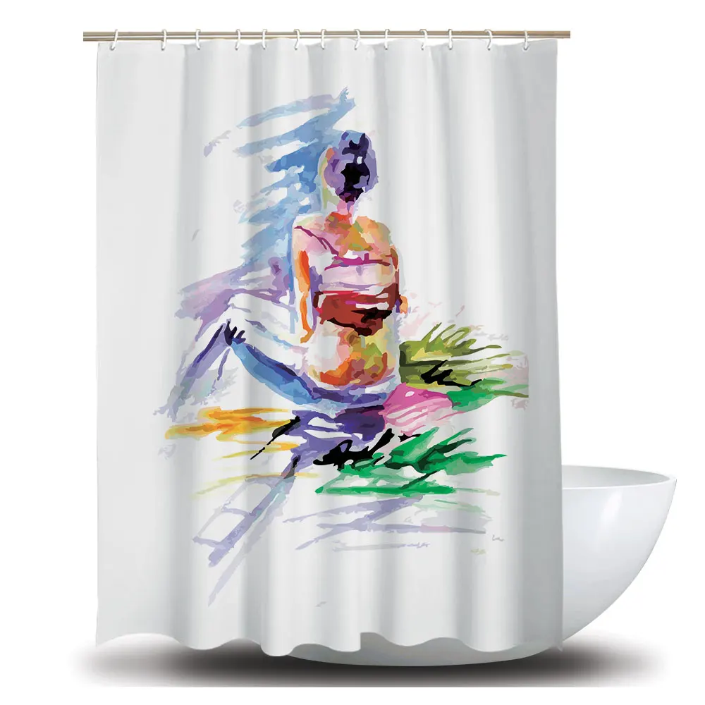 

Bathroom 3d Printing Polyester Butterfly Designs Shower Curtain, Customized color