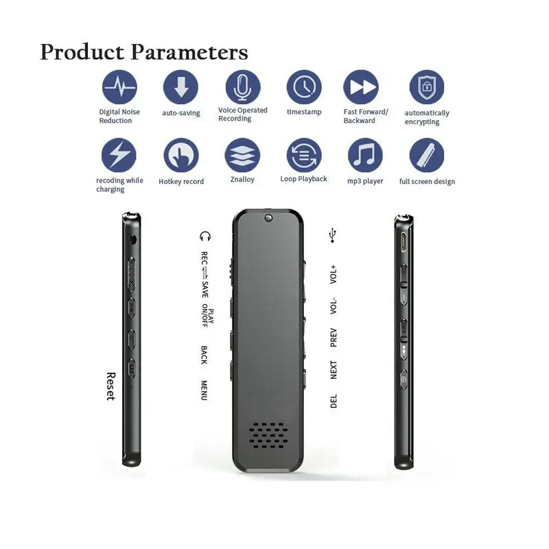 V87 Long Battery Life 8g 16g 32g Digital Voice Recorder With Mp3 Player For Car Home Buy Voice