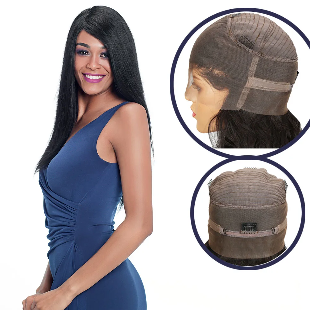 

Joedir human hair wigs 10-24" straight wave large scale 360 lace frontal human hair wigs, Natural black