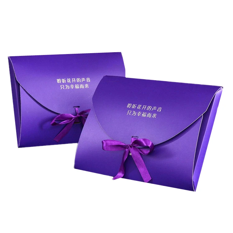 Customized Hot Foil Logo Envelope Shape Silk Scarf Packaging Gift Box ...