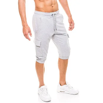 Wholesale Men's 3/4 Capri Pants Elastic Breathable Workout Gym Jogger ...