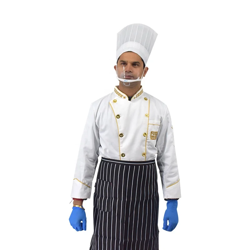 

Custom cook chef jacket chef uniform hotel waiter waitress clothes, White