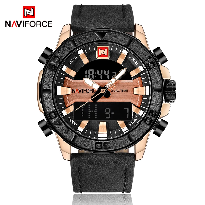 

2017 NAVIFORCE 9114 Luxury Brand Men Fashion Sports Watches Men's Waterproof Quartz Date Clock Man Leather Army Military Wrist, 5 color choose