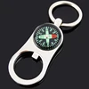 Custom metal wholesale, bottle opener outdoor hiking compass key chain keyring