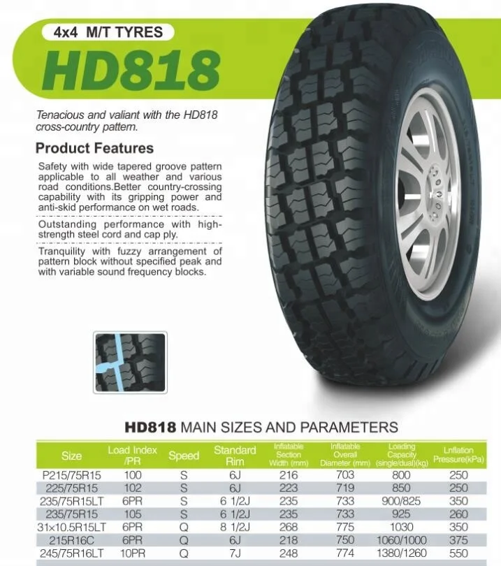 Haida Brand 4x4 M/t Car Tyres Lt235/75r15,31x10.5r15lt,Lt235/70r16 ...