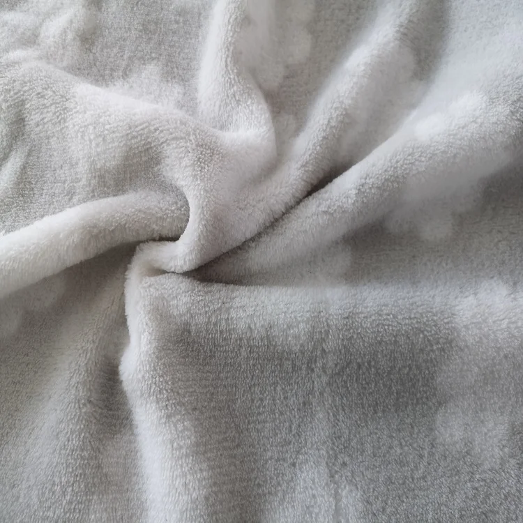 Recycled Polyester Coral Plain Fleece Fabric Plush For Pajama Bathrobe