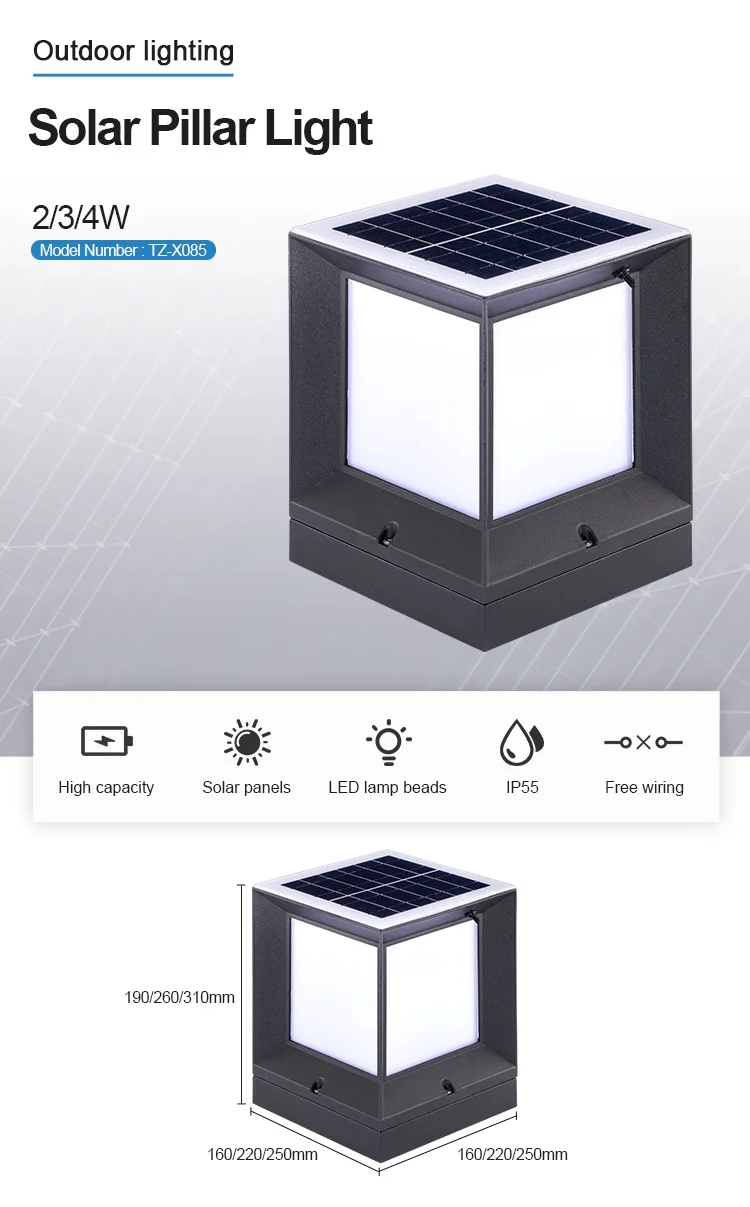 Best Selling Items Outdoor Pillar Lamp LED Garden CW WW Solar Post Cap Light