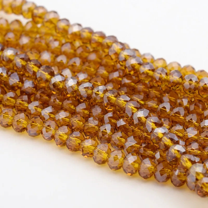 

PandaHall Luster Glass Beads Plated Crystal Suncatcher Faceted Beads Rondelle 6x4mm Hole 1mm about 100pcs/strands