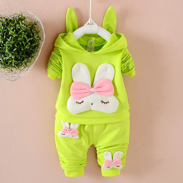 

High quality wholesale custom 95 cotton rabbit design bright color 2 pcs girls' set for wholesale, As pictures shows;we can according to your request also