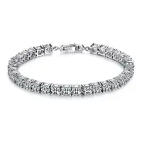 

925 Sterling Silver Round Cubic Zirconia Tennis Bracelet Wedding Bracelet Zircon Jewelry High Quality AAA Diamond Charm Bracelet