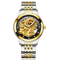 

Luxury Gold Dragon Automatic Mechanicall Mens Wristwatches Stainless Steel Business Fashion Watch Men