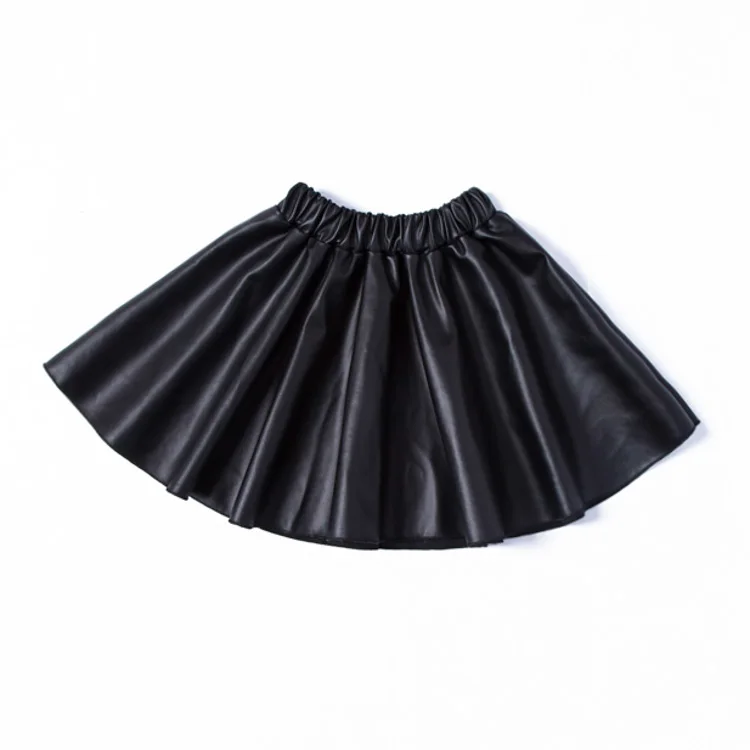 

Toddler Kids Baby Girls Cute PU Leather Skirts, Black