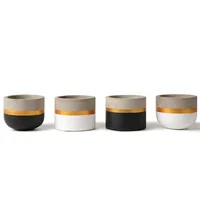 

Set Of Four Mini Concrete Pot Table Flower Pot With Hand Paint Planters