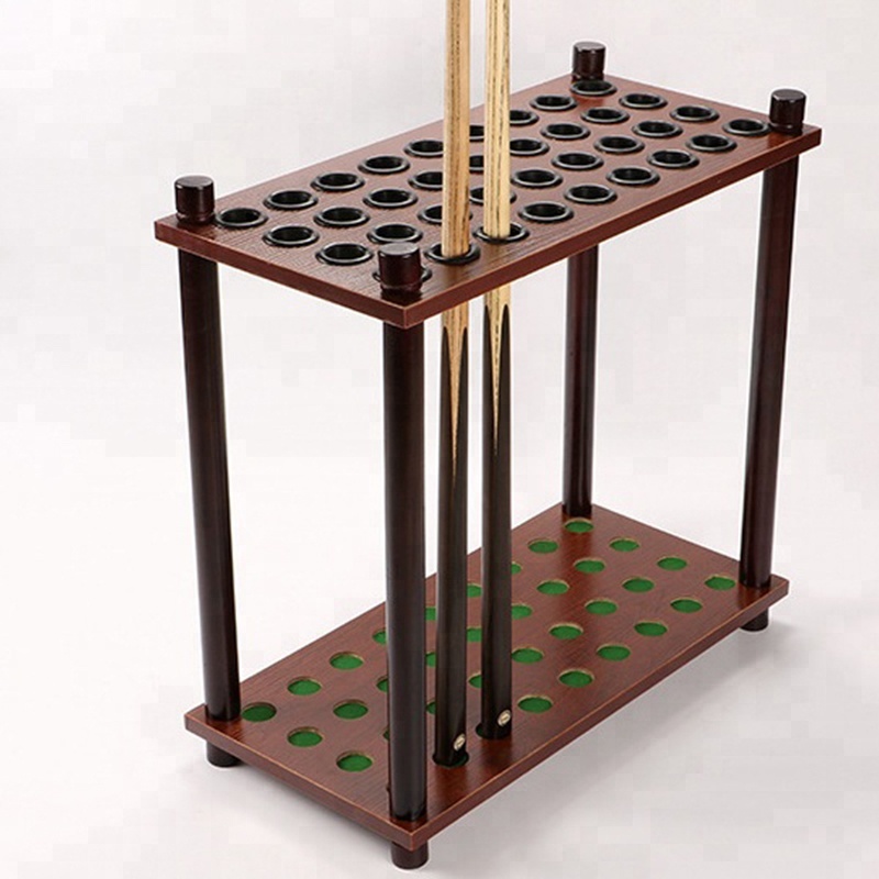 

square shape billiard cue standing rack - 20 holes, Mahogany