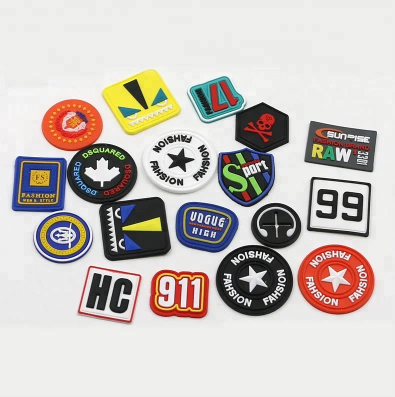 

3d raised rubber logo patches, As pantone