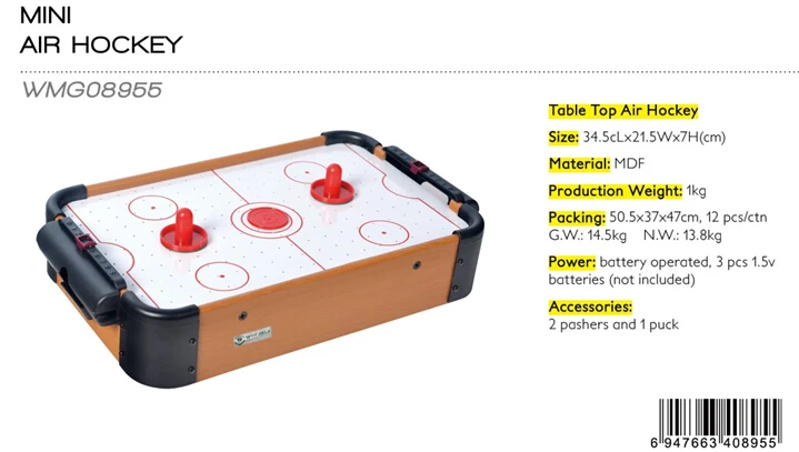 Mini Wooden Air Hockey Game Set Table Top Board Game Indoor