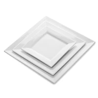 

White Square Wholesale Dinner Plates, Cheap White Dinner Plates For Restaurant, Square Restaurant Dinner Plate^