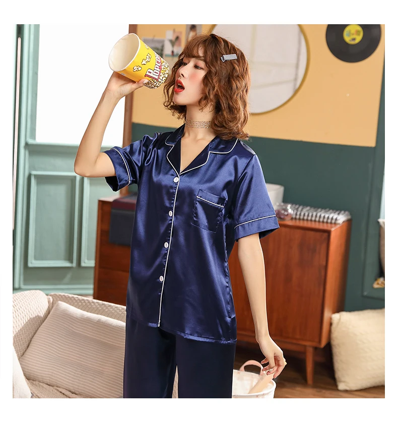 custom your logo women's sleepwear ladies home wear suits pajamas  nightwear  short sleeves set