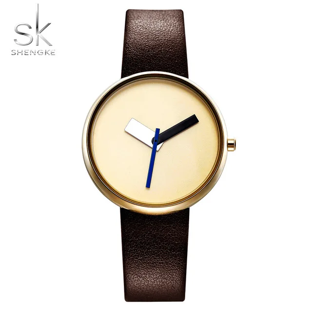 

Shengke Top Brand Luxury Women Simple Wrist Watch Brown Leather Watch Women Causal Style Fashion Design Watches Female