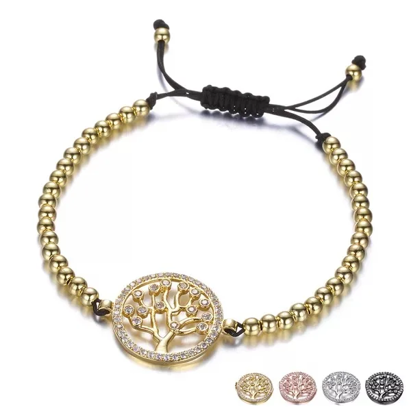 

custom tree of life bracelet women in cz stone, Silver;gold;rose gold;black etc.