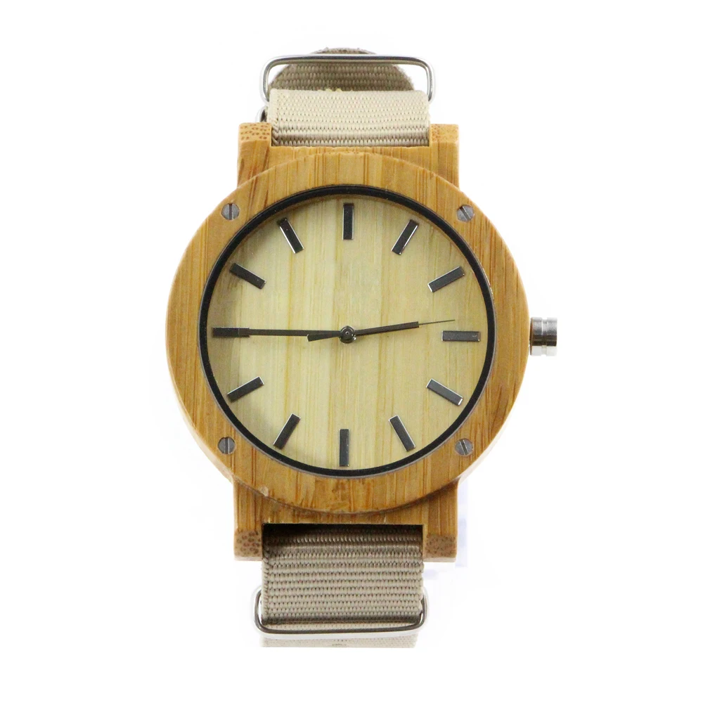 

2019 Fashion Custom Japanese Fashion Men Nylon Strap Bamboo Watch
