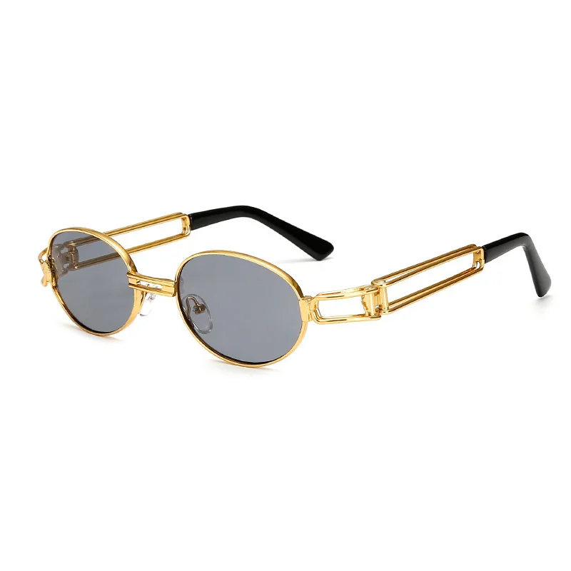 

SP006 Superhot Eyewear Retro Vintage Steam Punk Sun glasses Small Oval Metal Steampunk Sunglasses