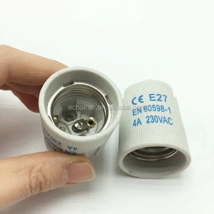 E26 E27 Ceramic Lamp Socket Base Adapter E27 Porcelain Screw Bulb High