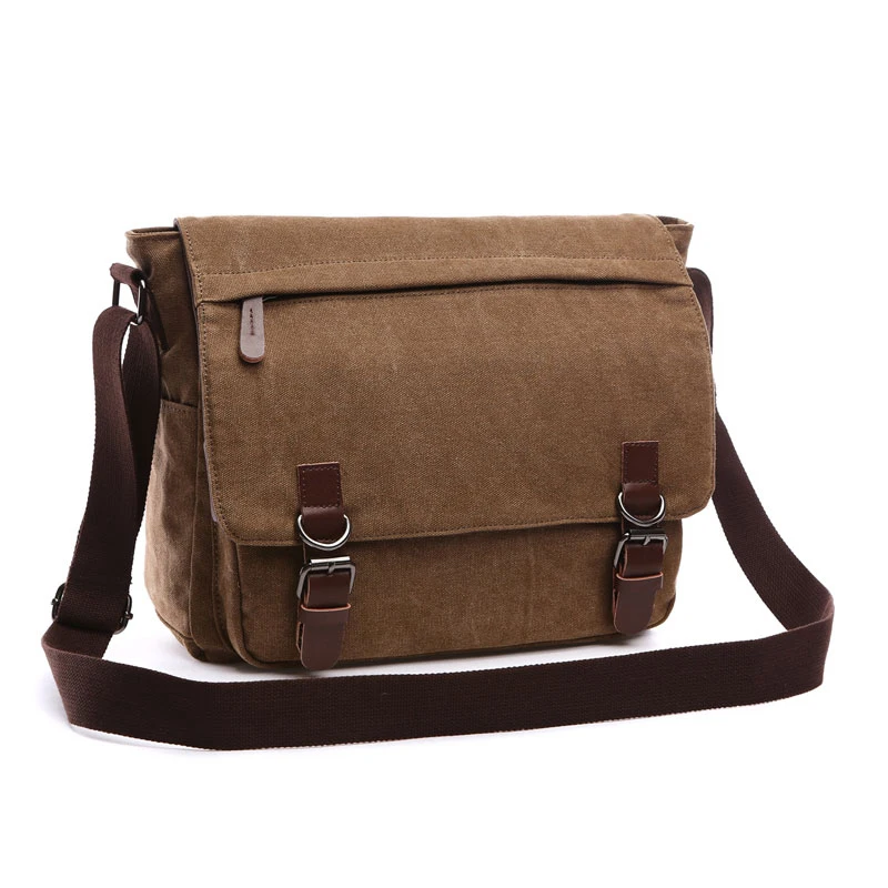 

YS-C025 YasooMade Fashion Men's Canvas Shoulder Day Bag Laptop Satchel Crossbody Bag Messenger Bag