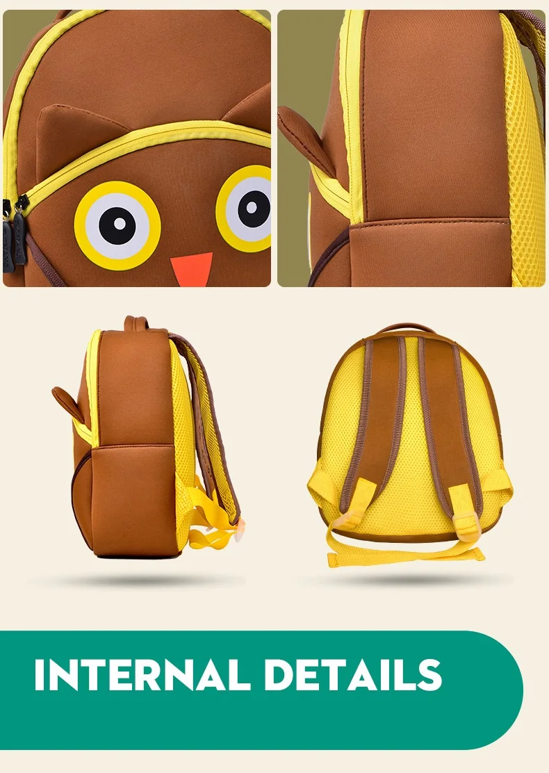 Kindergarten kids school backpack bag Neoprene cute animal backpack for young children toddler