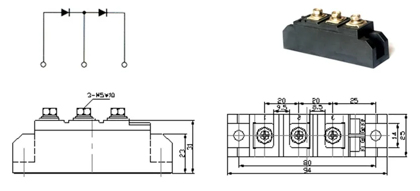 100a Rectifier Diode Module MDC100 - YZPST Brand Quality