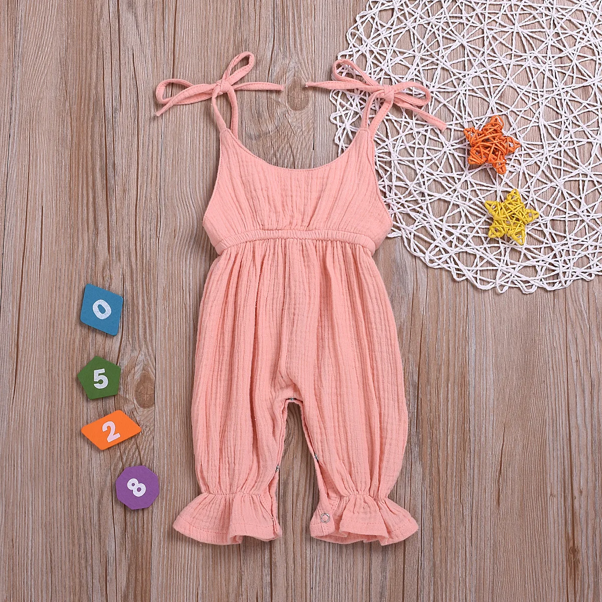 Mustard Baby Rompers Double Gauze Girls Ruffle Jumpsuit Wholesale Newborn Baby Clothes Buy