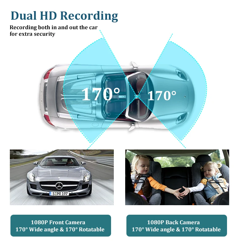 Car black box dual 1080p full hd vehicle blackbox dvr user manual car driving recorder with certificated