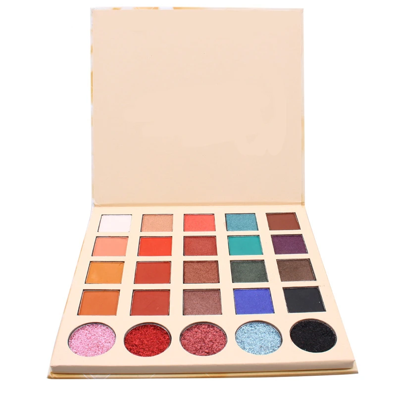 

Private Logo 25 Colors New Eyes Face Glitter Eyeshadow Palette 25 Color Matte Shimmer Long Lasting Eye Shadow Palette+Gifts