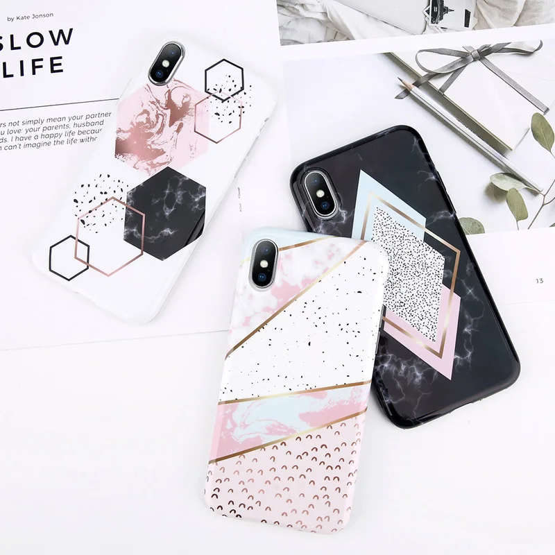 

Free Shipping Glitter Marble Phone Case for iPhone 7 8 6s Plus Soft TPU Pattern Cover for iPhone X XR XS Max Luxury Case