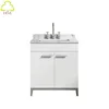 Cabinets Made in Vietnam Modern White Finish Carrara Marble Top 30" Bathroom Furniture